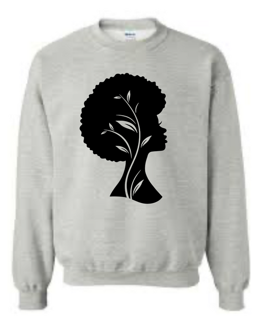 Rooted Connection Crewneck Sweatshirt – Tree Woman Design